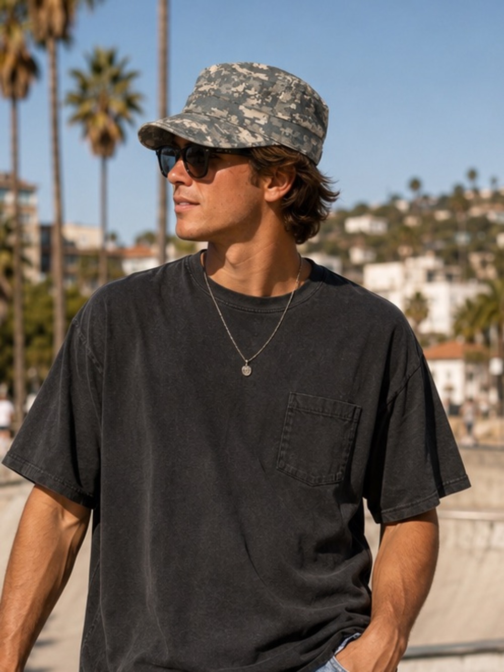 Digital Camo Military-Style Cap - Men Accessories 7 3/8 **2 for 20**